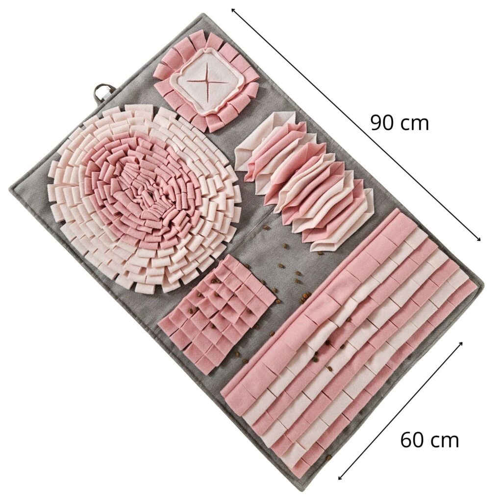 Różowa mata węchowa Olimagia dla psa rozmiar XL wykonana z polaru