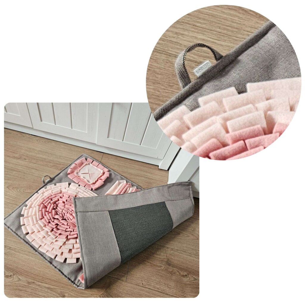 Różowa mata węchowa Olimagia dla psa rozmiar XL wykonana z polaru